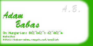 adam babas business card